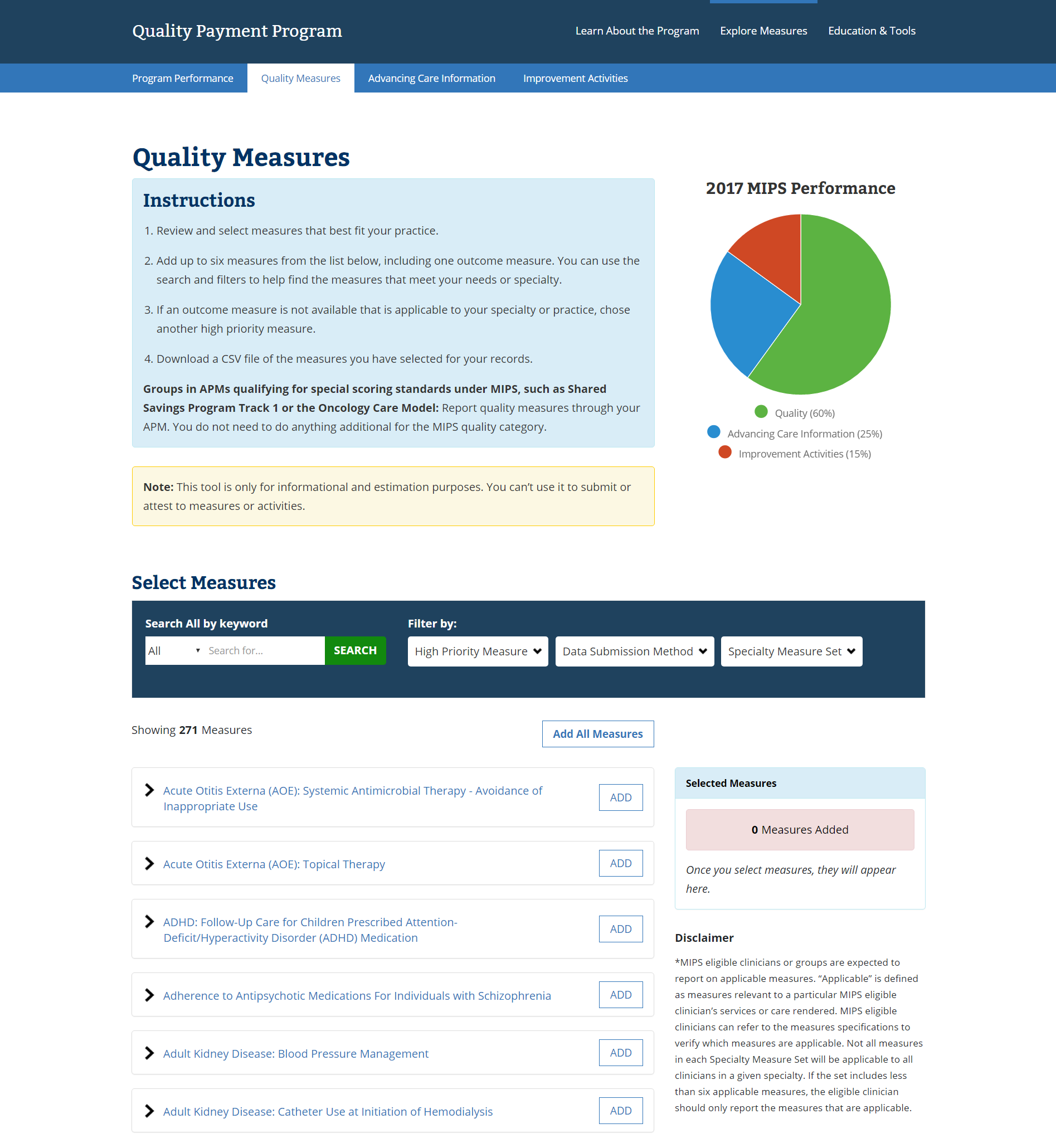 QPP Measures Explorer (Live Site)